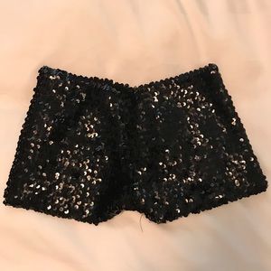 Black Sequin Shorts